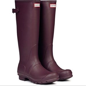Tall Burgundy Matte Hunter Boots
